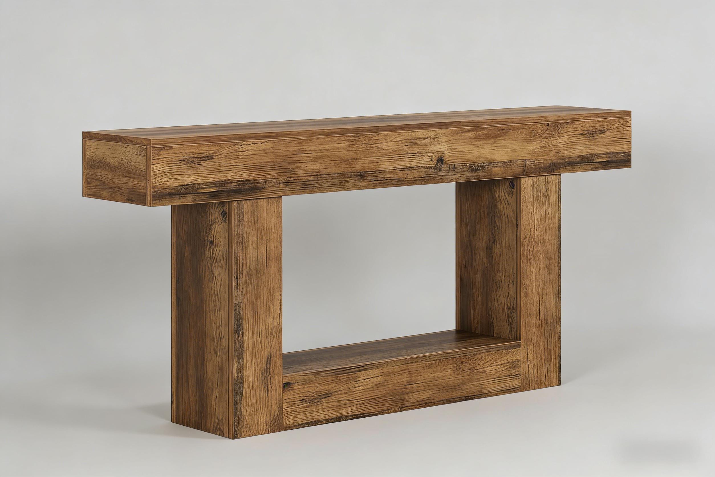 Wooden Console Table, Farmhouse 2-Tier Sofa Table Entryway Table_voghion.com